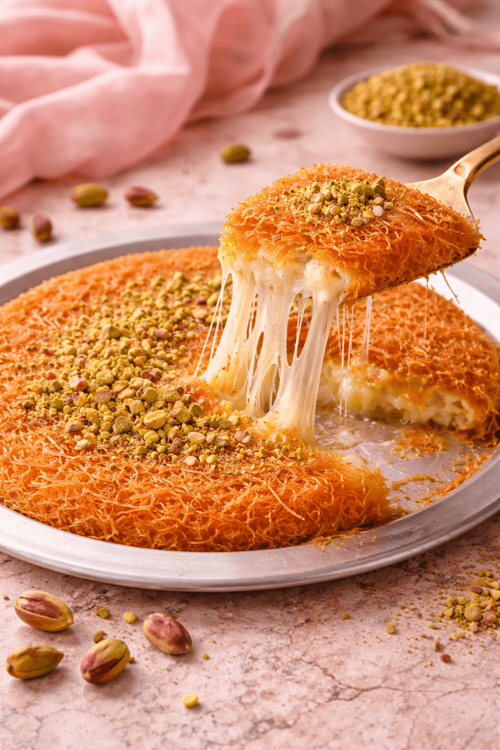 Kunafa with pistachio